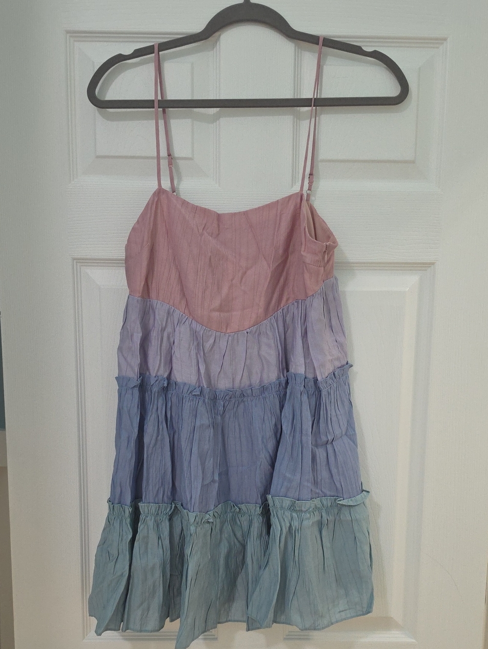 Storia Pink Lilac Blue Tiered Mini Dress